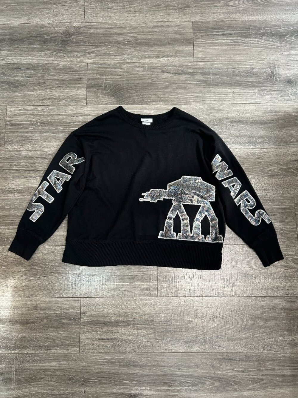 Disney Parks Star Wars AT-AT Metallic Silver Pullover XL
